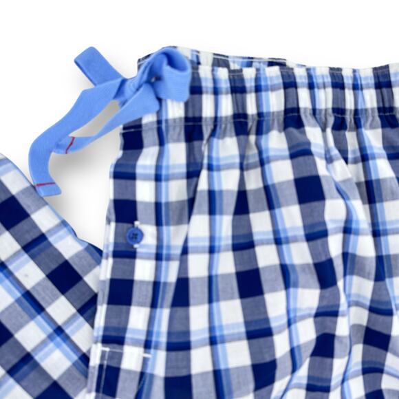 Roundtree & Yorke Blue Plaid Check Pajama Lounge Pants Men's Size 4XB - Picture 3 of 6